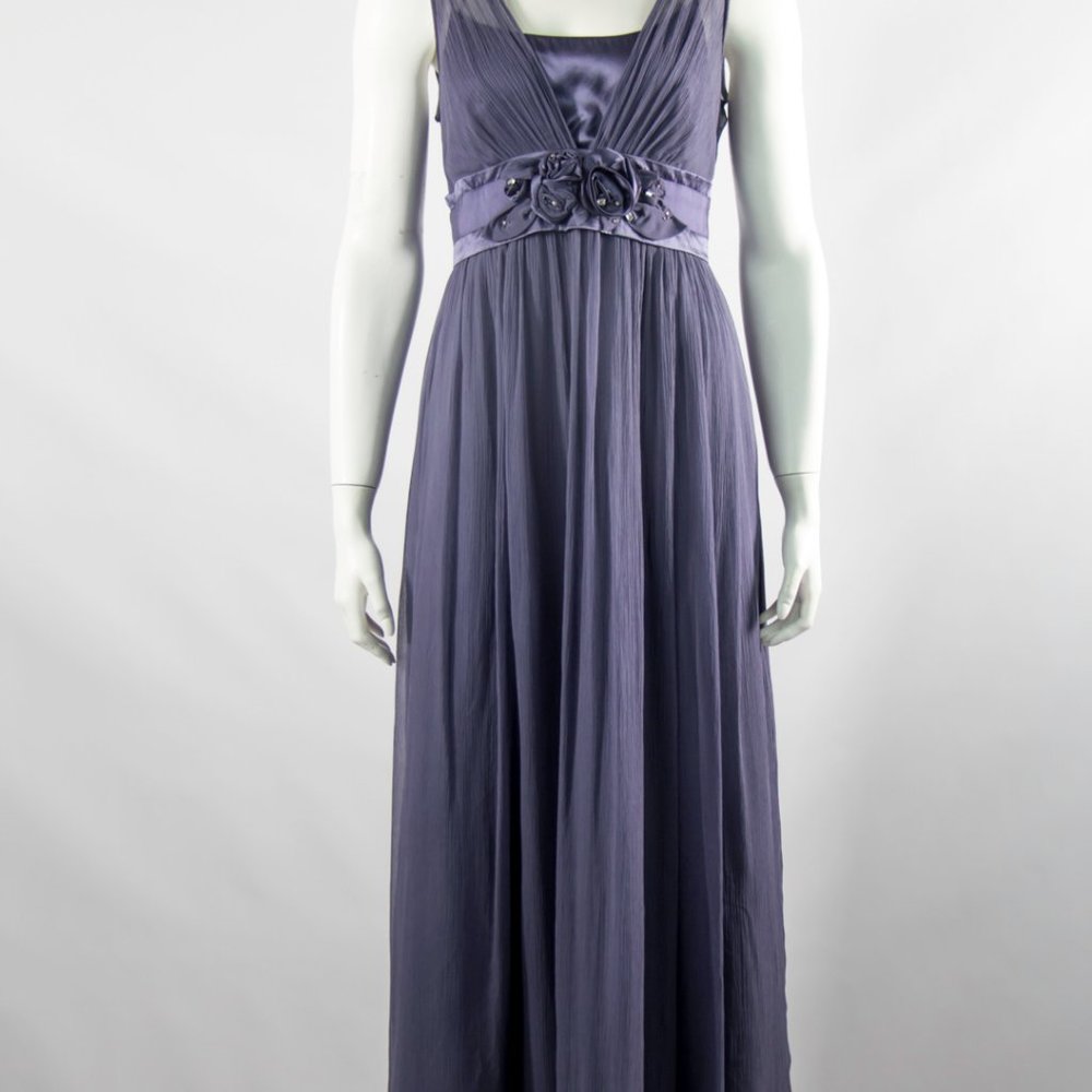 Navy Chiffon Gown Dress Long Formal Evening medium